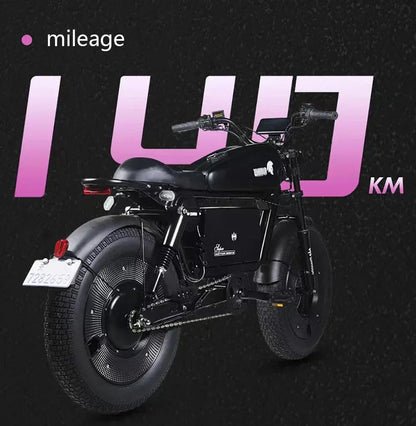 Ebike ZPW Black Warrior 3000W 60V 45AH Camping Motorcycle, Adult Electric Bike 20 Inch Fat Tire Electric Bike Ai-TechWorld 