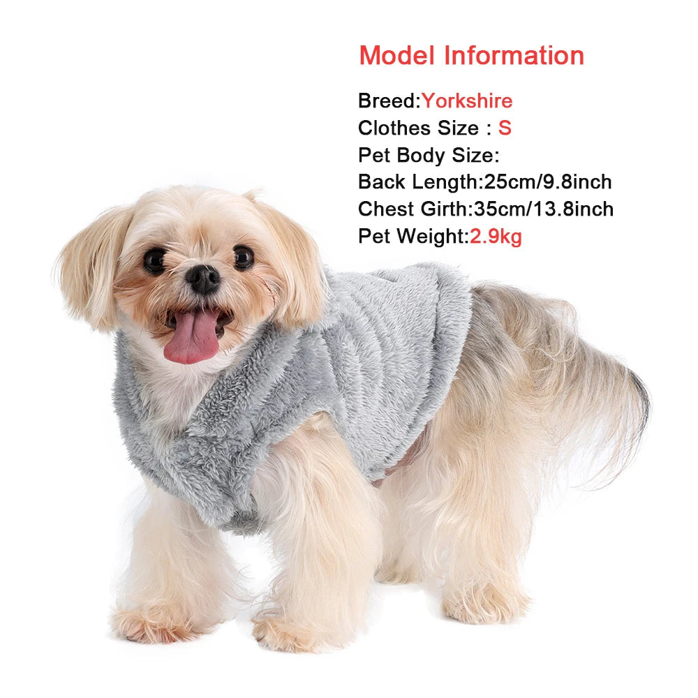 Soft Fleece Pet Dog Clothes Cute Hoodie Coat For Small Medium Dogs Cats Autumn Winter Puppy Hooded Jacket Sweater Pug Apparel Ai-TechWorld 