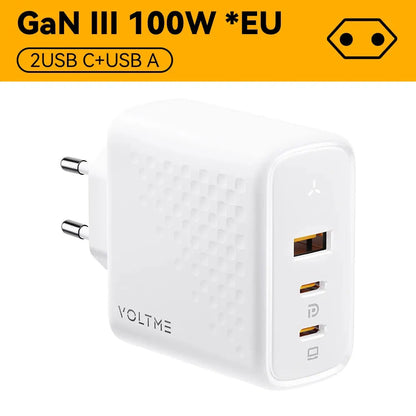 VOLTME GaN III 100W Desktop Charger Quick Charge 4.0 QC 3.0 PD USB-C Type C USB Fast Charging For MacBook Samsung iPhone 15 14 Ai-TechWorld 