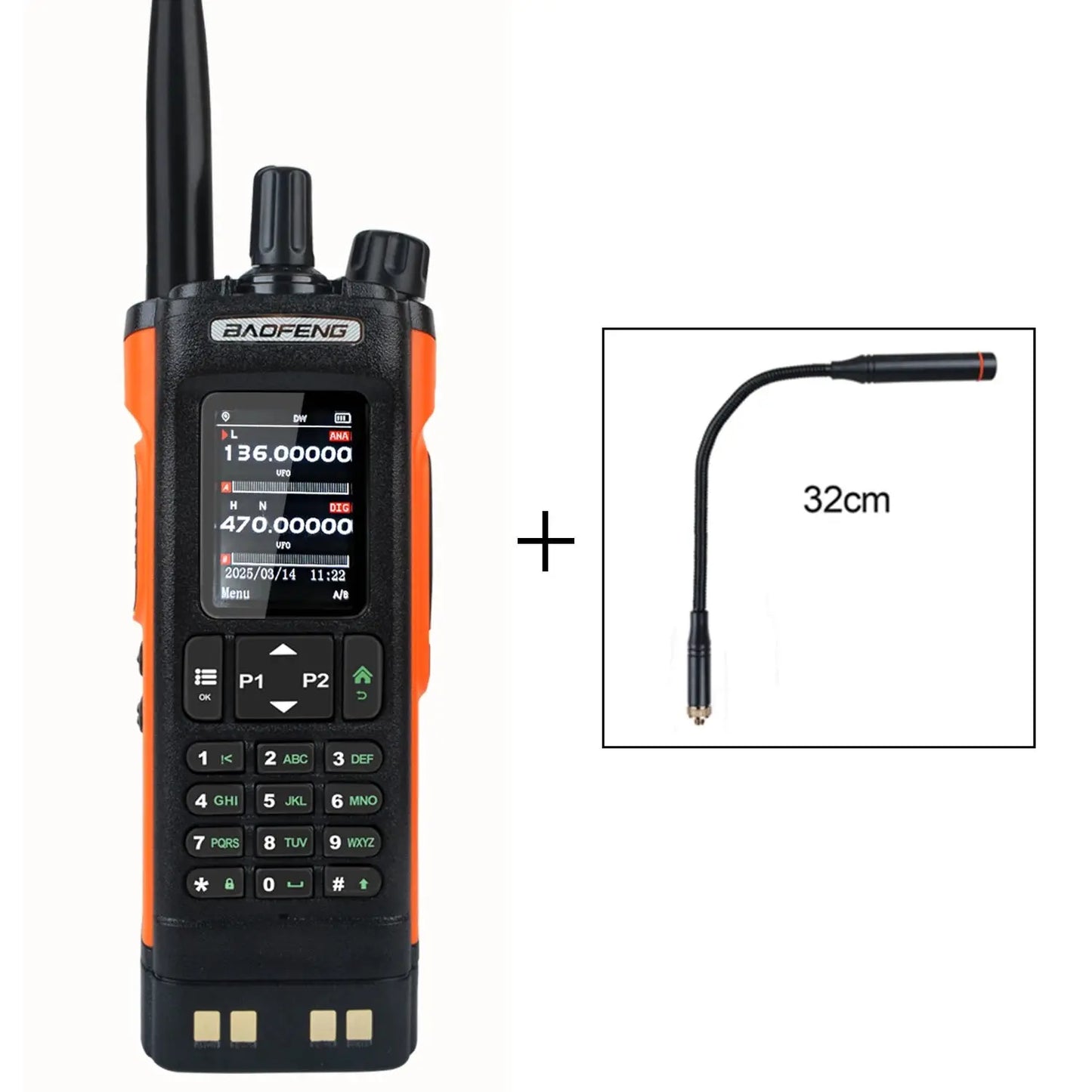 Baofeng DM-32 GPS APRS AES256 Encryption DMR Digital Analog UHF VHF Dual Band 8W Air Band FM Walkie Talkie DM-32UV Ai-TechWorld 