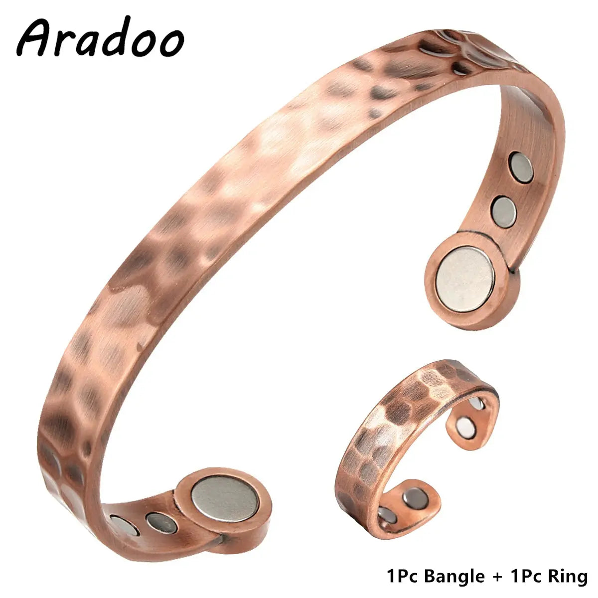 ARADOO Copper Bracelets for Women & Lymphatic Drainage Ring, Magnetic Lymph Detox Ring and Magnetic Copper Bracelet Jewelry Gift Ai-TechWorld 