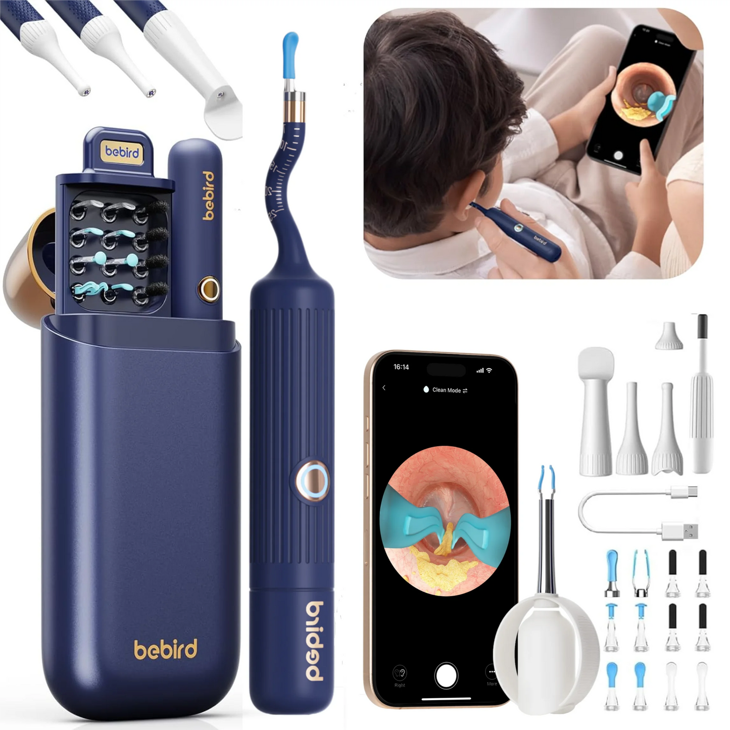 2025 New Bebird Earsight Plus I35R Ear Wax Removal Tool Camera Cleaner Kit- HD Wireless Flexible Otoscope, Pain-Free Ear Tweezer Ai-TechWorld 