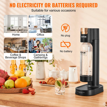 SucceBuy Sparkling Water Maker, Soda Maker Machine for Home Carbonating, Seltzer Water Starter Kit with BPA free 1L PET Bottle Ai-TechWorld 
