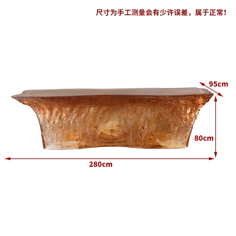 Premium Light Luxury Transparent Resin Hotel Front Desk Restaurant Villa Kitchen Partition Luminous Crystal Glacier Island Table Ai-TechWorld 