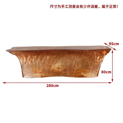 Premium Light Luxury Transparent Resin Hotel Front Desk Restaurant Villa Kitchen Partition Luminous Crystal Glacier Island Table Ai-TechWorld 