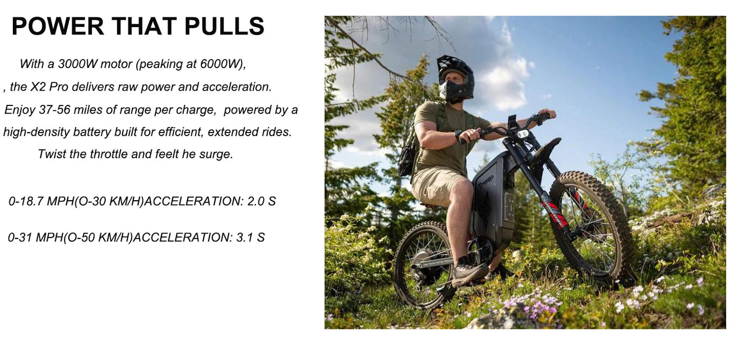 Four-Piston Hydraulic Brake Electric Dirt Bike 6000W Electric Motor 60V/30Ah 50MPH/7 Speed Off Road E-Bicycle Full Suspension Ai-TechWorld 