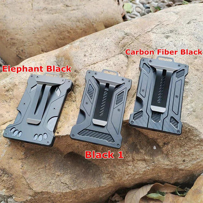 Wallet for Men Slim Aluminum Metal Money Clip with 1 Clear Window ID Badge Holder RFID Blocking Holds Up 15 Cards with Cash Clip Ai-TechWorld 