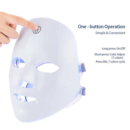 Rechargeable Facial LED Mask 7 Colors LED Photon Beauty Mask Skin Rejuvenation Home Face Lifting Whitening Skin Care Beauty Mask Ai-TechWorld 