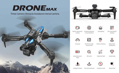 Foldable Camera Drone for Beginners & Adult - Four Direction Obstacle Avoidance, 360° Flips, One-Key Take Off/ Landing, 3D Flips Ai-TechWorld 