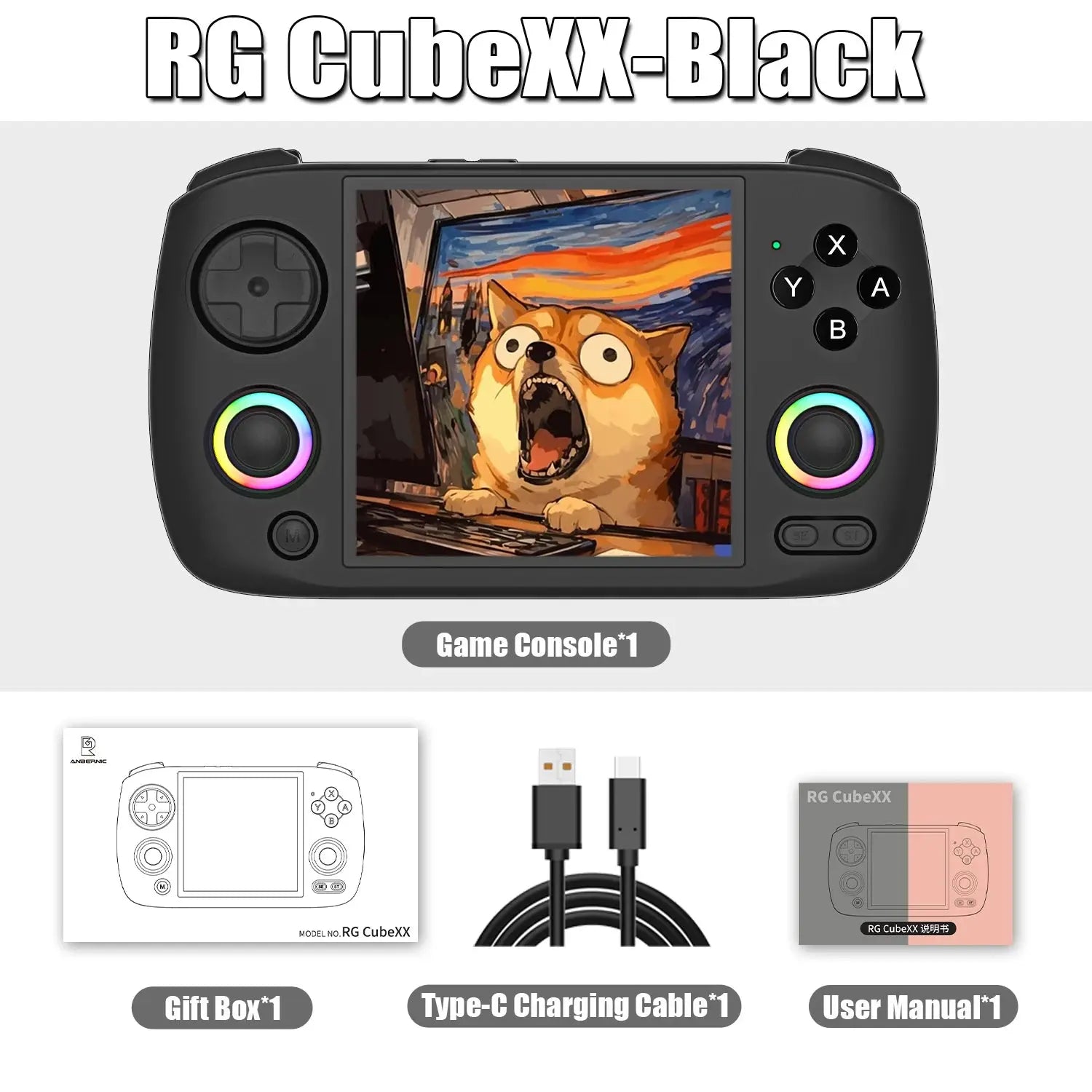 Anbernic RG CubeXX Retro Handheld Game Console 3.95 Inch IPS Screen Linux System Built-in 64G TF Card 5056 Games Support HD Out Ai-TechWorld 