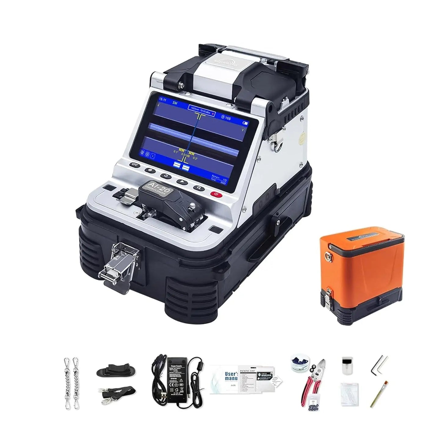 Signalfire AI-9 AI-6Ap Fusion splicer Machine 6 motor 5S splicing machine with VFL Optic power meter tool kits CE free shipping Ai-TechWorld   ai-techworld
