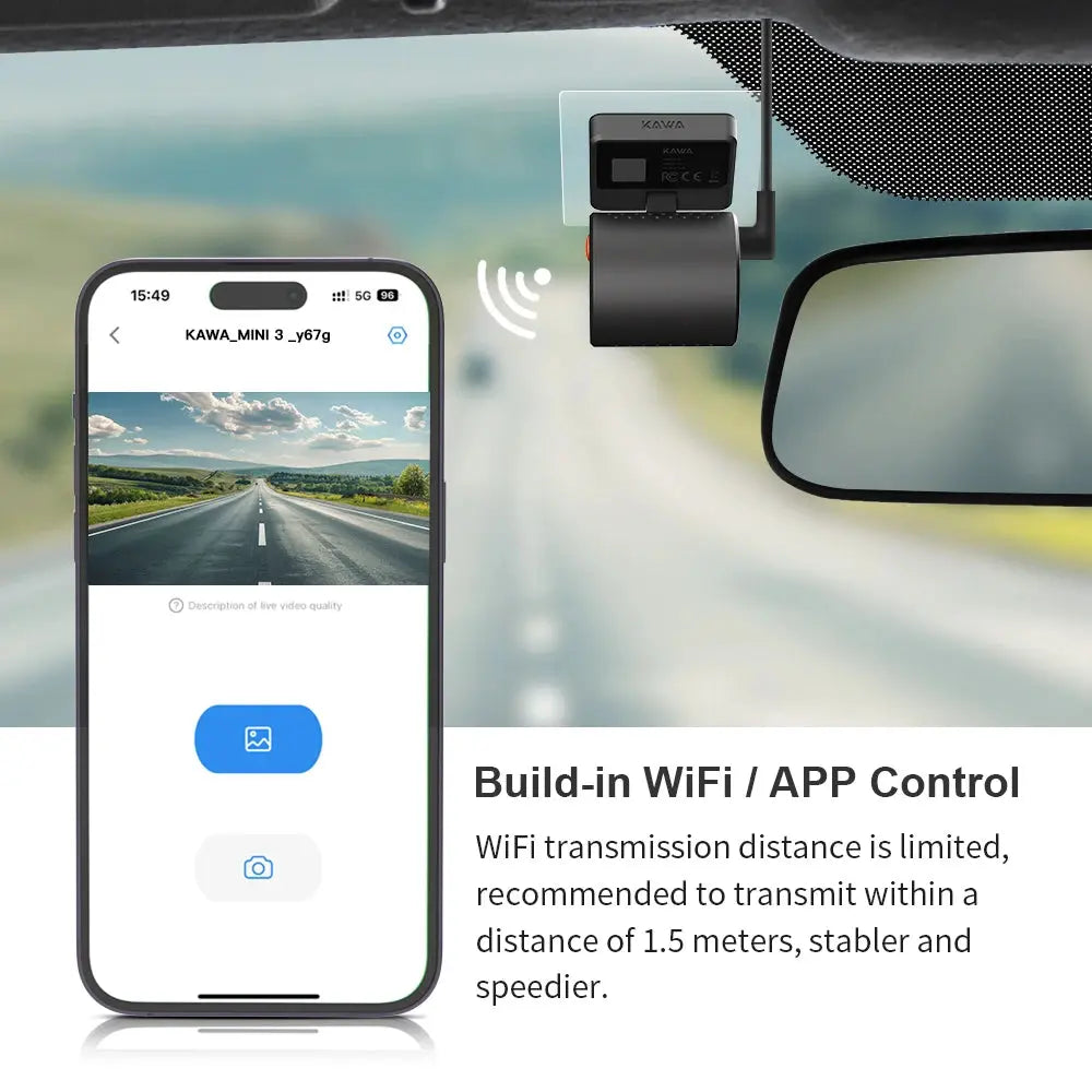 2K Dash Camera For Cars DVR KAWA Dash Cam MINI 3 Video Recorder Emergency Voice Control Night Vision WiFi APP Monitor Dashcam Ai-TechWorld 