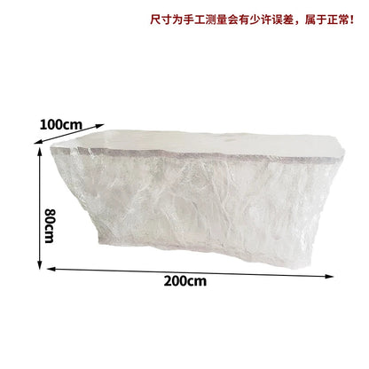 Premium Light Luxury Transparent Resin Hotel Front Desk Restaurant Villa Kitchen Partition Luminous Crystal Glacier Island Table Ai-TechWorld 