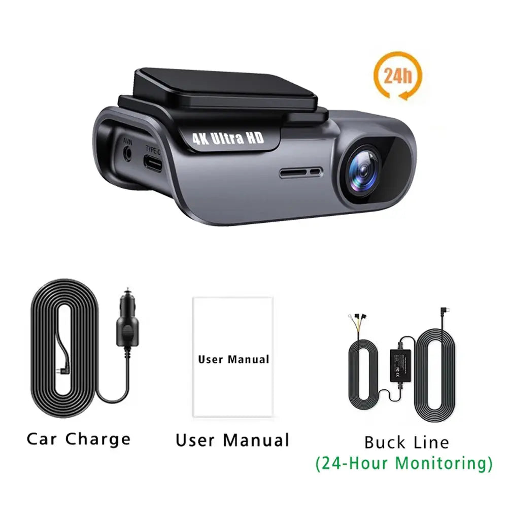 4K Car Dash Camera with GPS Wi-Fi Car DVR UHD Recording Video Recorder 24H Parking Monitor Driving Vehicle Cam Night Vision Ai-TechWorld 