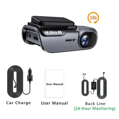 4K Car Dash Camera with GPS Wi-Fi Car DVR UHD Recording Video Recorder 24H Parking Monitor Driving Vehicle Cam Night Vision Ai-TechWorld 