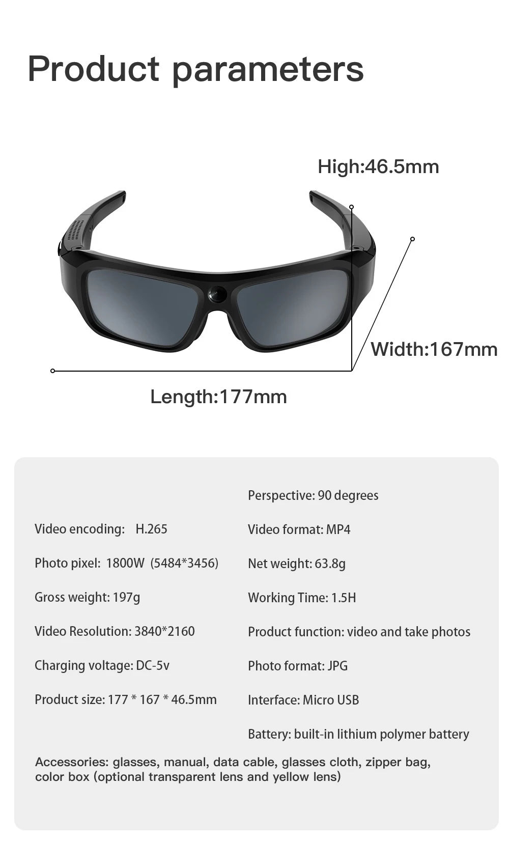4K HD Glasses Camera Video Driving Record Cycling Video Smart Glasses With Eyewear Camcorder For Outdoor Mini Camera Ai-TechWorld 