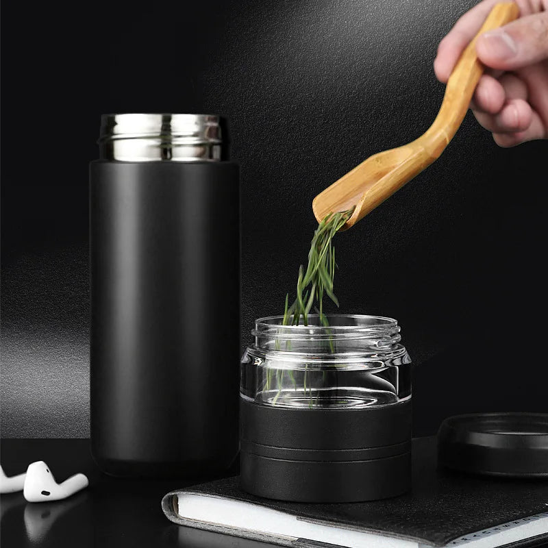 500ml Tea Infuser Vacuum Flask Stainless Steel Insulated Cup with Independent Tea Storage Handle Travel Mug Business Cup Gifts Ai-TechWorld 