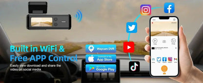 QOZ 4K UHD Dash Cam WIFI GPS Car DVR Front and Rear Dual Lens Auto Car Drive Recorder Night Vision G-Sensor 24H Parking Monitor Ai-TechWorld 