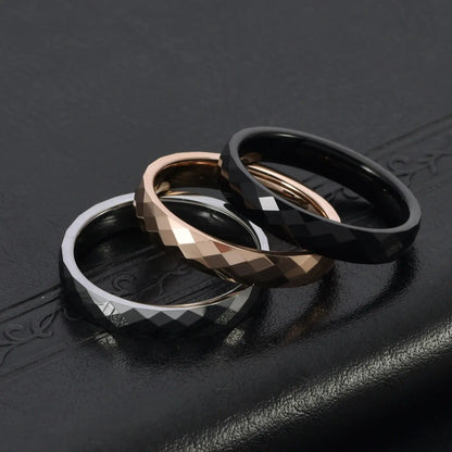 Tungsten Steel Ring Rhombus Luxury Simple Fashion Tungsten Ring Couples Ring Ai-TechWorld 