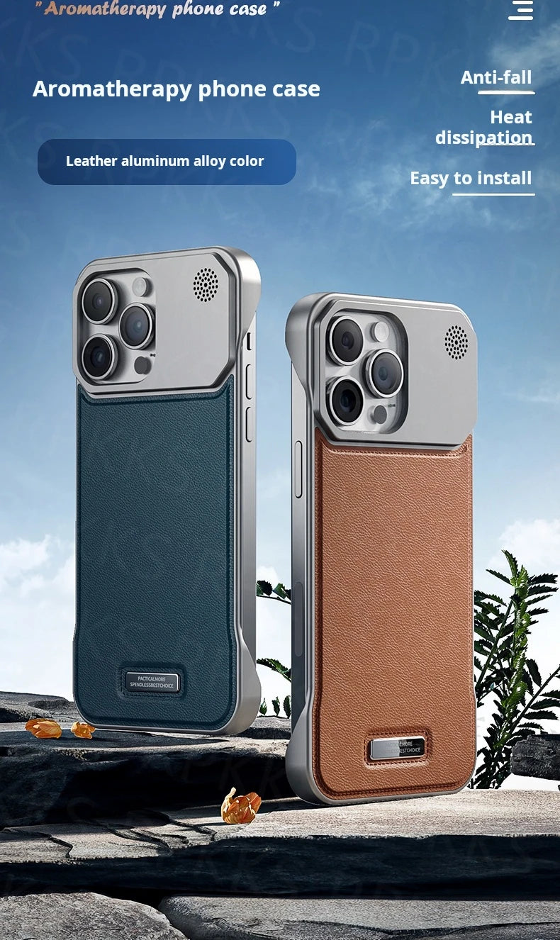 Business Aromatherapy Leather Case for iPhone 17 Air 16 15 14 Plus 13 12 11 Pro Max For Magsafe Magnetic Frameless Armor Cover Ai-TechWorld 