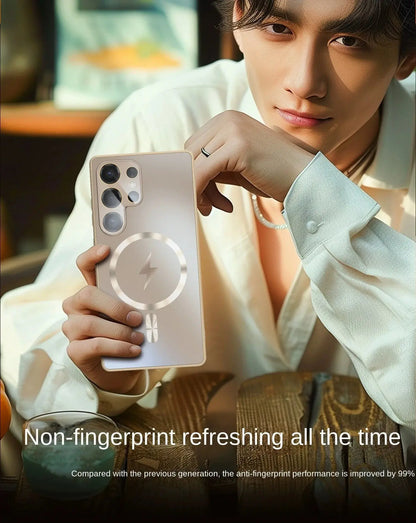 Ultra-thin AG Matte Magnetic For Magsafe Case For Samsung Galaxy S25 S24 S23 Ultra Plus Glass Lens Protector Shockproof Cover Ai-TechWorld 