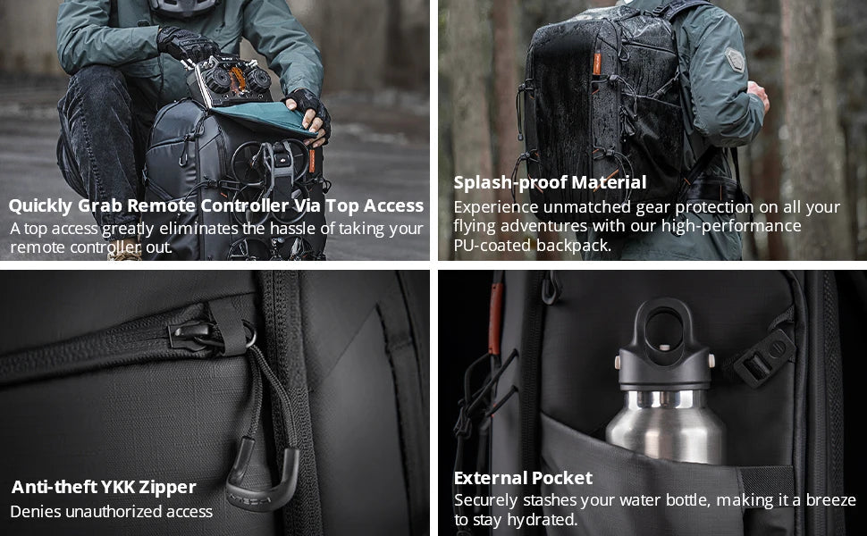 PGYTECH 30L OneMo Drone-Backpack for DJI FPV, Professional Waterproof Backpack Travel Bag for FPV Racing Quadcopter/FPV goggles Ai-TechWorld 