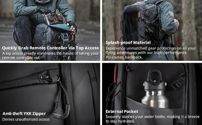 PGYTECH 30L OneMo Drone-Backpack for DJI FPV, Professional Waterproof Backpack Travel Bag for FPV Racing Quadcopter/FPV goggles Ai-TechWorld 