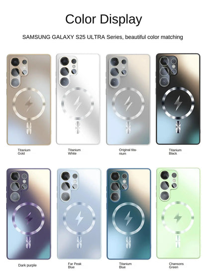 Ultra-thin AG Matte Magnetic For Magsafe Case For Samsung Galaxy S25 S24 S23 Ultra Plus Glass Lens Protector Shockproof Cover Ai-TechWorld 