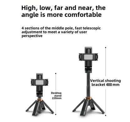 Super Mini Selfie Stick Portable Phone Holder Shooting Aid Versatile Integrated Design Bluetooth Remote For Live Broadcas Ai-TechWorld 