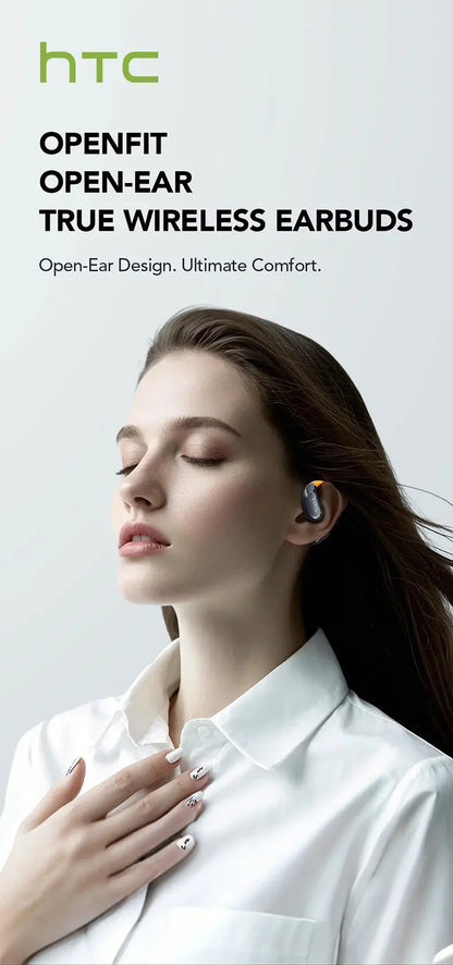 HTC NE27 Wireless Headphones AI Translator Earbuds OWS Sports Bluetooth Earphones Glowing Earhook Customizable Wallpaper Screen Ai-TechWorld 