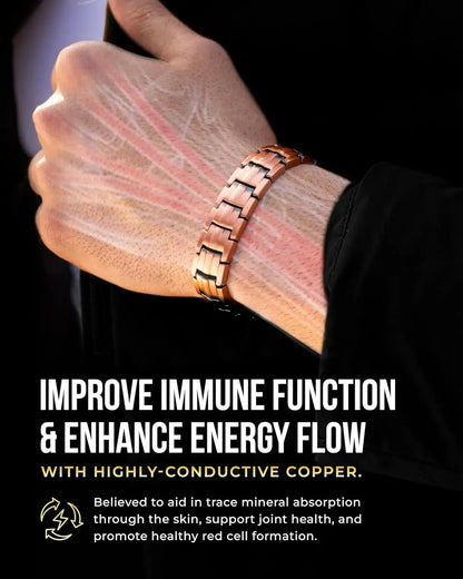 ARADOO Premium Copper Bracelet for Men with Strength 5000 Gauss Magnets Titanium Steel Wristband Jewelry Gifts Ai-TechWorld 
