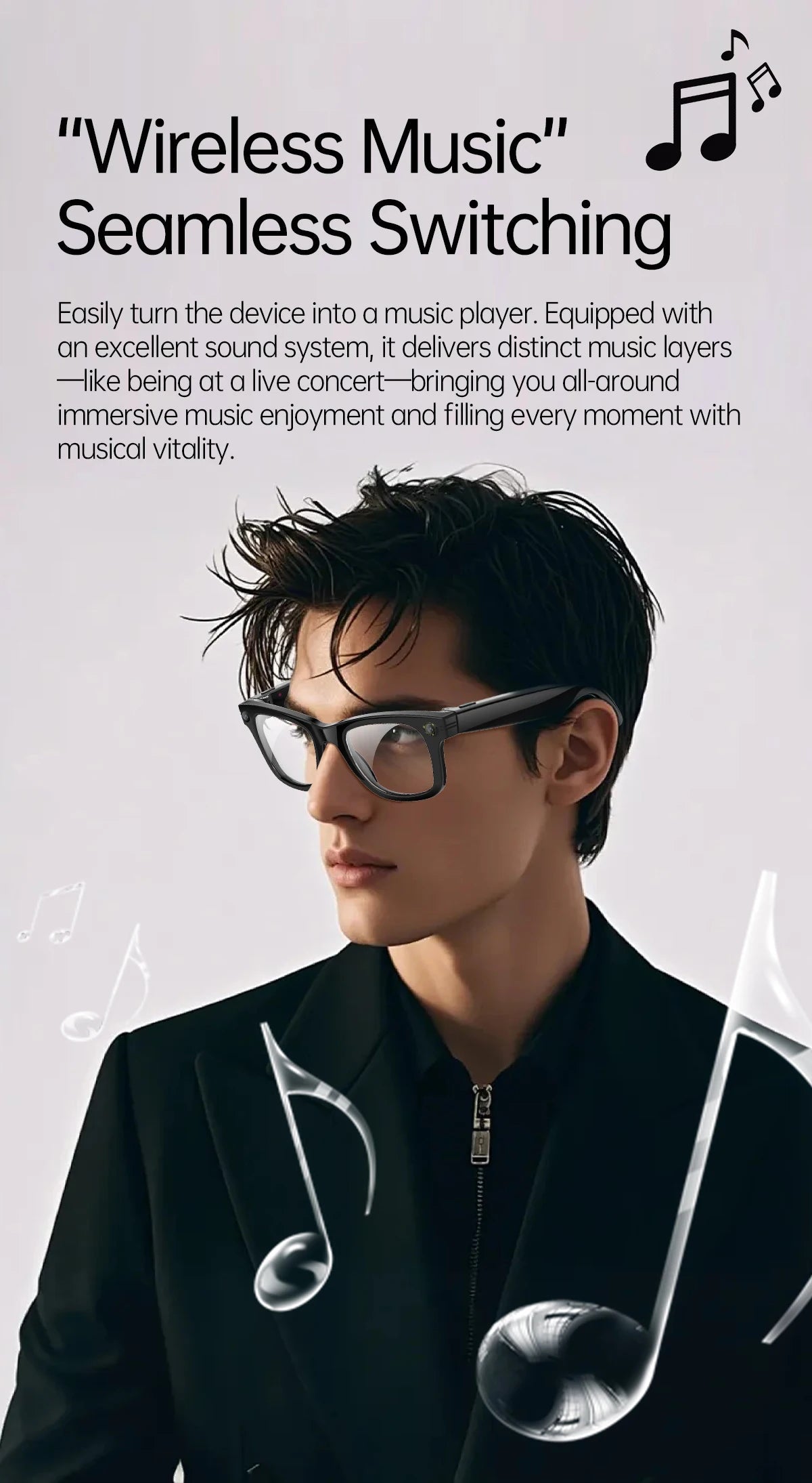 AI Smart Glasses 5 Million Pixels Recording Videos Photo Recognition Answer Translation 290mAh IP66 Waterproof Bluetooth Glasses Ai-TechWorld 