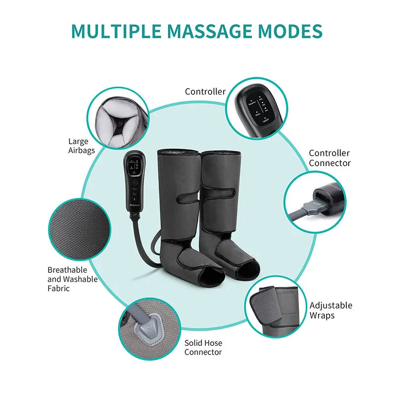 Nekteck Leg Massager Air Compression Calf Wraps Air Pressure Massage for Blood Circulation and Relaxation Lymphatic Drainage Ai-TechWorld 