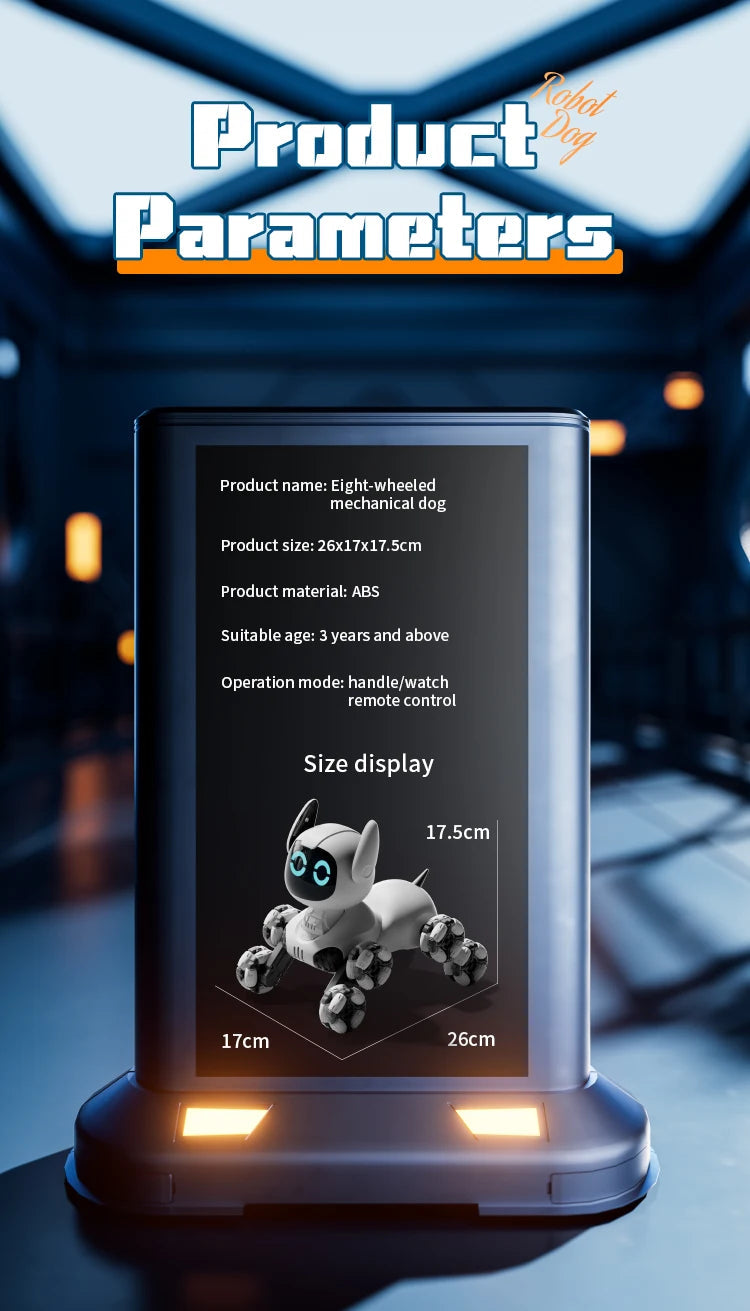 Y9 RC Robot Dog Toy 2.4G Radio Remote Control 8WD Mechanical Pet Dog Touch-sense Music Stunt Electric Toy for Girl Boy Kids Gift Ai-TechWorld 