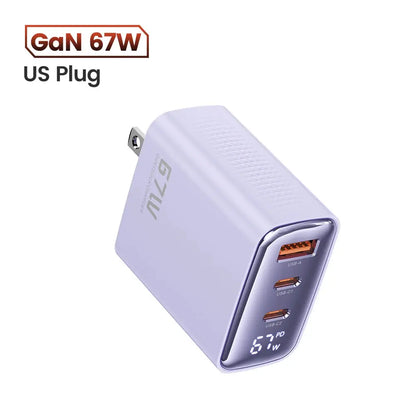 Toocki 67W GaN USB Type C Charger Digital Display 65W 45W PPS PD QC4.0 Quick Charge For Macbook Laptop IPAD Tablet iPhone 15 14 Ai-TechWorld 