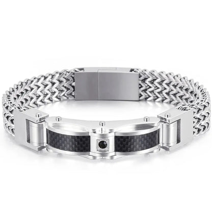 Luxury Bracelet for Men Gold 12MM Wide Stainless Steel Square Wrist Bracelets Ai-TechWorld 