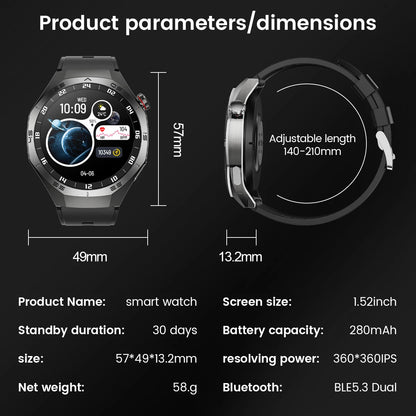 2025New For Android and ios Smart Watch Men AMOLED Screen GPS Motion trajectory Heart Rate Bluetooth Calls SmartWatch Waterproof Ai-TechWorld 