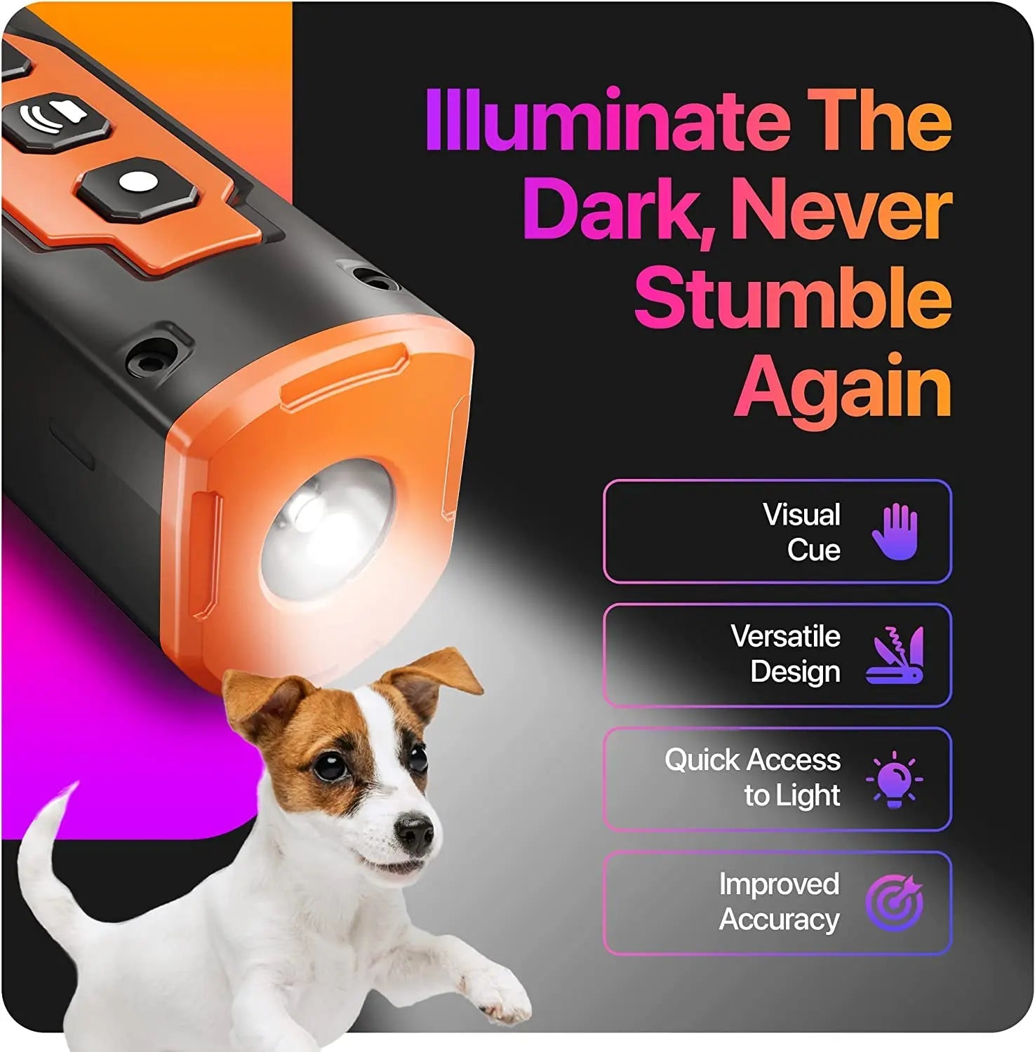 2023 Release Pet Dog Repeller Ultrasonic Dog Training Device Rechargeable Anti Dog Bark Deterrent Device With LED Flashlight Ai-TechWorld 