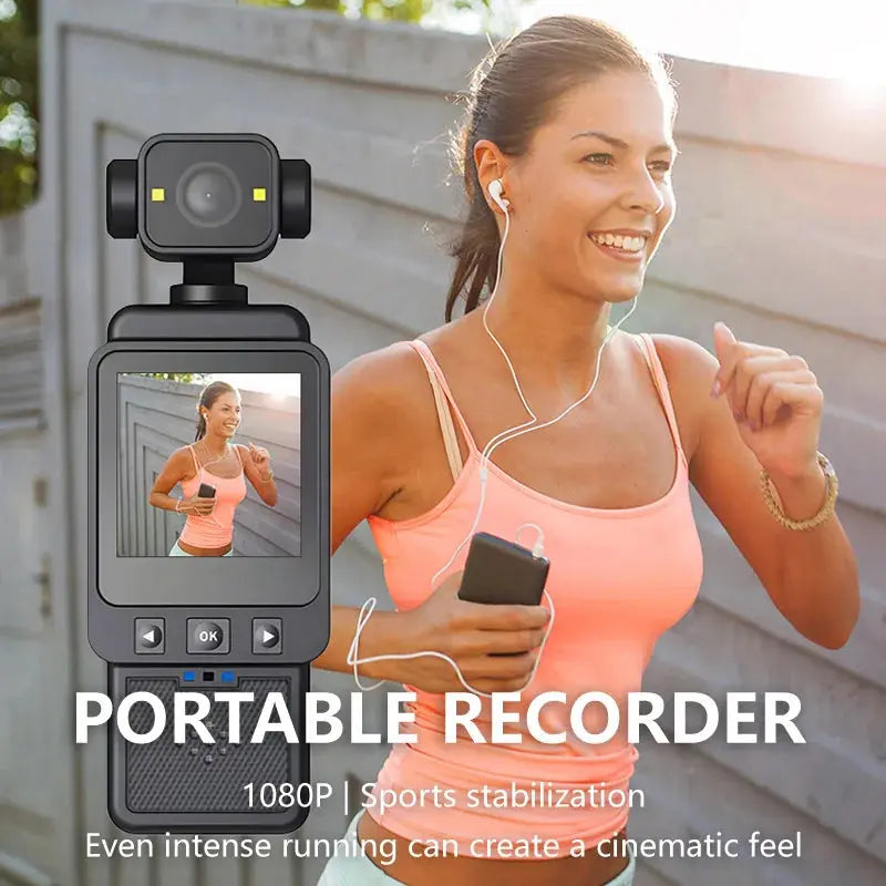 Xiaomi 8K Handheld Sports Camera 180 ° Rotating Mini Portable Anti-shake Camera HD Display WiFi Wearable Night Vision Camera Ai-TechWorld 