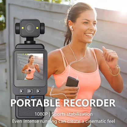 Xiaomi 8K Handheld Sports Camera 180 ° Rotating Mini Portable Anti-shake Camera HD Display WiFi Wearable Night Vision Camera Ai-TechWorld 