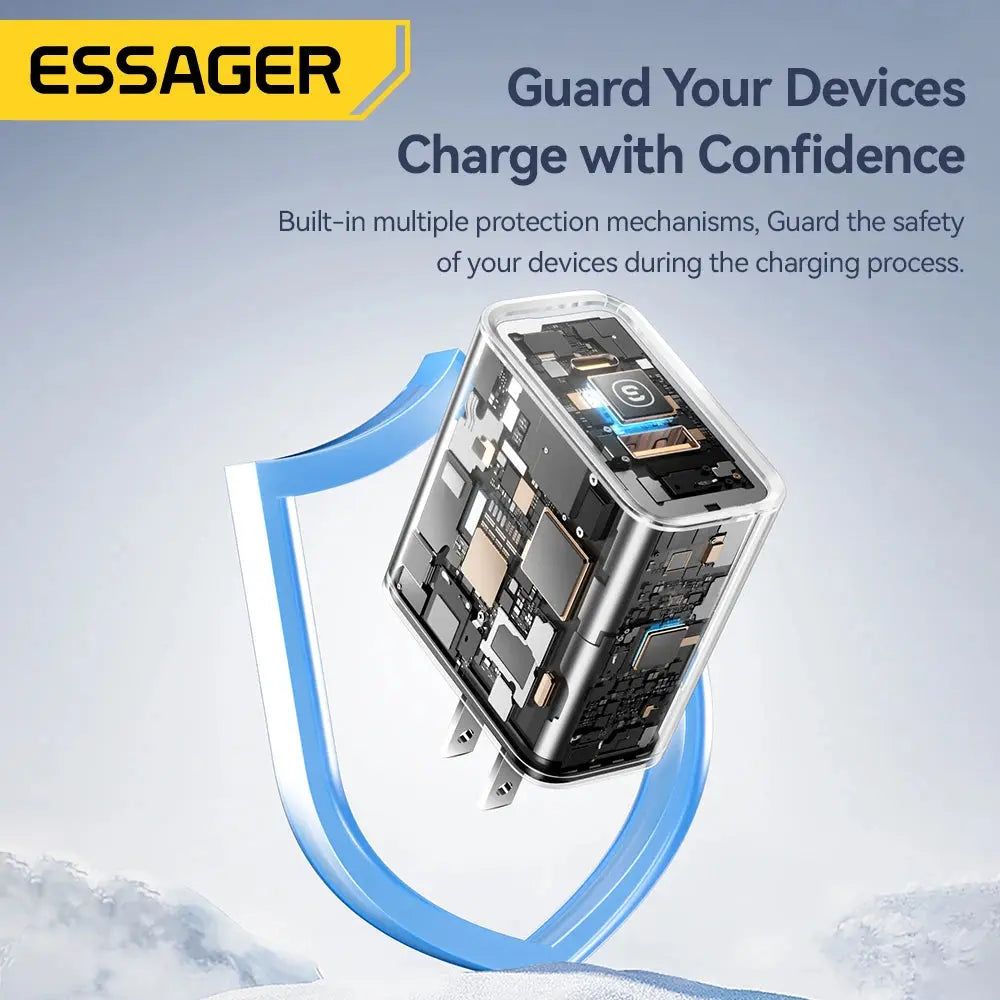 Essager 65W GaN Charger USB PD Type C Fast Charging  Phone Adapter QC3.0 For iPhone 16 Pro Max Samsung Galaxy S23 Xiaomi Huawei Ai-TechWorld 