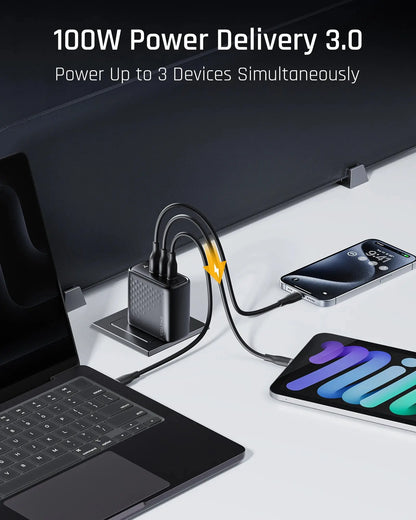 VOLTME 100W GaN Charger For Macbook Tablet USB Type C Charger Fast Charging Charger For iPhone 15 14 13 12 Quick Charge 4.0 3.0 Ai-TechWorld 