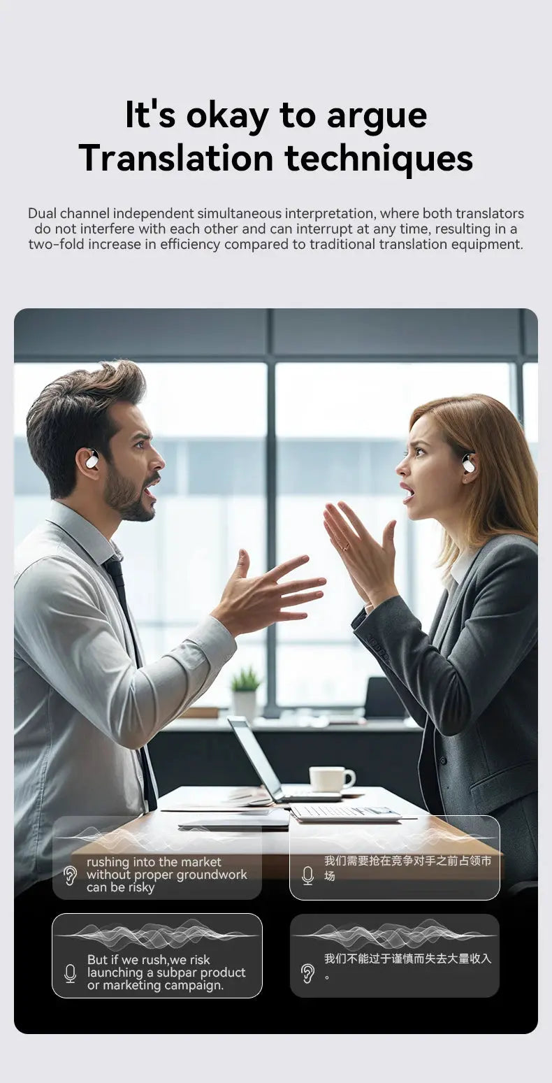 MZYMI Q39 AI Translation Wireless Earphone TWS Ear Hook Sport Running Bluetooth Headset ENC Noise Cancelling Headphone With Mic Ai-TechWorld 