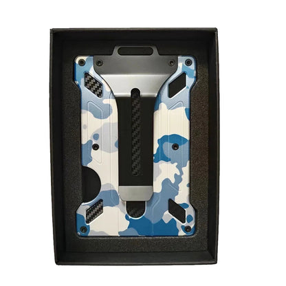 Wallet for Men Slim Aluminum Metal Money Clip with 1 Clear Window ID Badge Holder RFID Blocking Holds Up 15 Cards with Cash Clip Ai-TechWorld 