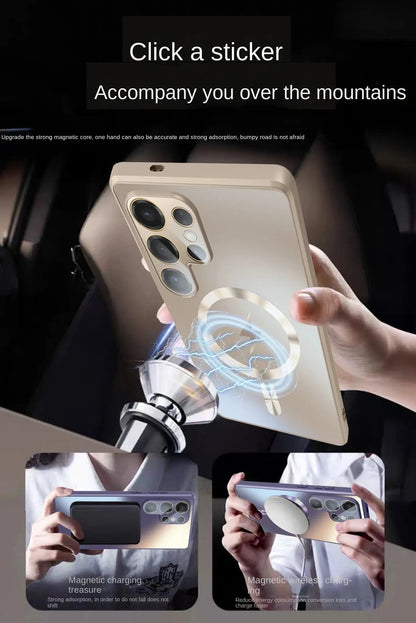 Ultra-thin AG Matte Magnetic For Magsafe Case For Samsung Galaxy S25 S24 S23 Ultra Plus Glass Lens Protector Shockproof Cover Ai-TechWorld 