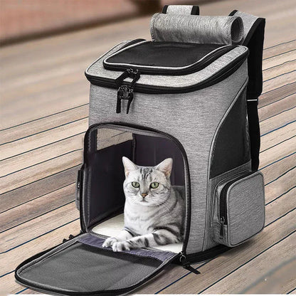 Breathable Pet Cat Carrier Backpack Foldable Pet Carrier Transport Travel Bag Expandable Large Capacity Creative for Cats Dogs Ai-TechWorld 
