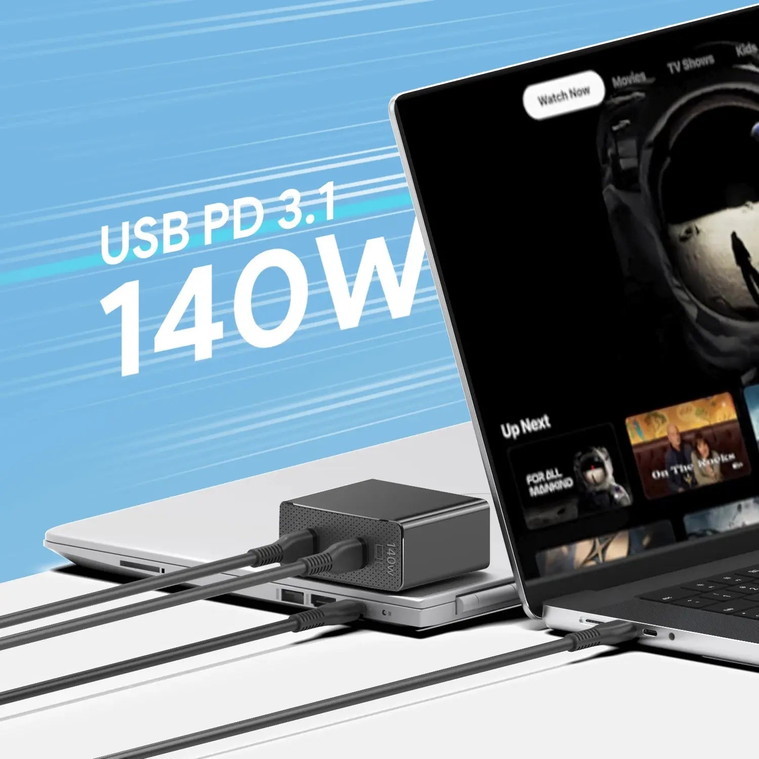 28V 5A 140W 100W GaN Charger 2-port Power USB C Type C PD3.1 Fast Charge for Macbook Laptop Quick Charge 3.0 Phone Wall Charger Ai-TechWorld 