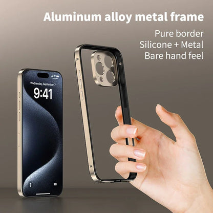 Camera Protection + Hybrid Silicone Frame Aluminum Metal Phone Case For iPhone 17 16 15 Pro Max 14 13 Better Heat Bumper Ai-TechWorld 