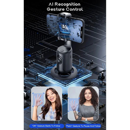 360-degree Follow-up Gimbal Stabilizer Smart Ai Face Recognition Mobile Phone Selfie Stick Tracking Gimbal Ai-TechWorld 