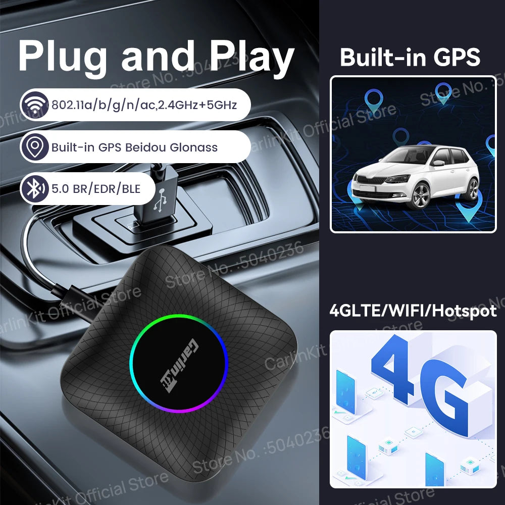 CarlinKit CarPlay Ai Box Android 13 SM6225 8 Cores 64GB 128GB Car Smart Streaming Box Wireless CarPlay Android Auto For Netflix Ai-TechWorld 